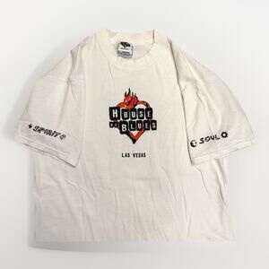VTG 90s White T Shirt House Of Blues Las Vegas M Spirit Soul White Tee Vintage